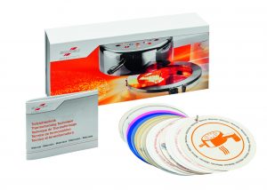 Sampler of pressure moulding material